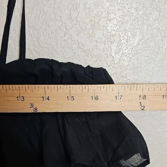 NWOT J.crew Medium Black Spaghetti Strap Ruffled Tiered Midi Dress - Picture 8 of 9